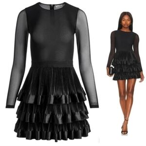 ALICE + OLIVIA CHARA TIERED RUFFLE MINI DRESS